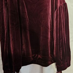 Band of Gypsies Burgundy Velvet Blouse